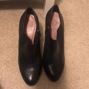 Vince Camuto black leather booties